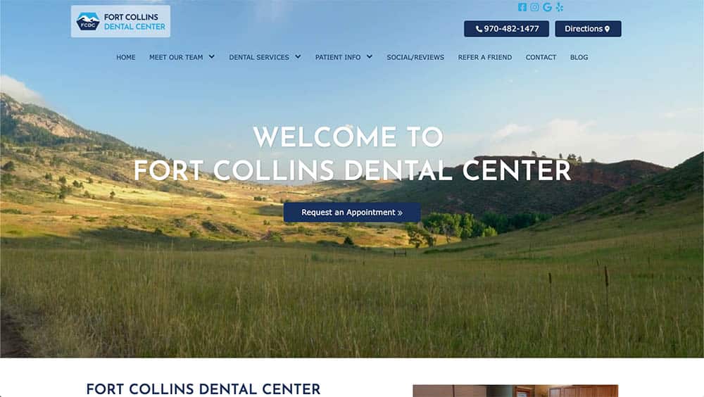Fort Collins Dental Center - Website design for a dentist in Fort Collins, CO
